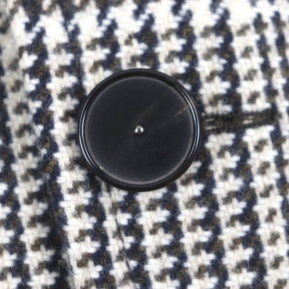 Hermes Wool Sheepskin Glen Check Belted Coat Brown 46 Genuine