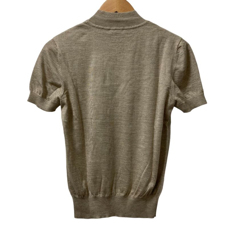 Hermes Cashmere Silk Short Sleeve Knit Cut and Sewn Size 40 Beige Women's Used