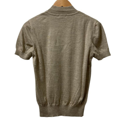 Hermes Cashmere Silk Short Sleeve Knit Cut and Sewn Size 40 Beige Women's Used