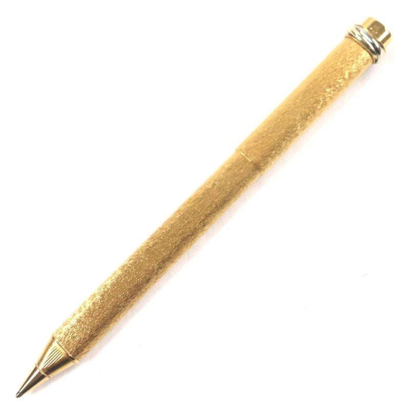 Cartier Vintage Trinity Ballpoint Pen With All Over Design Cap Style Gold