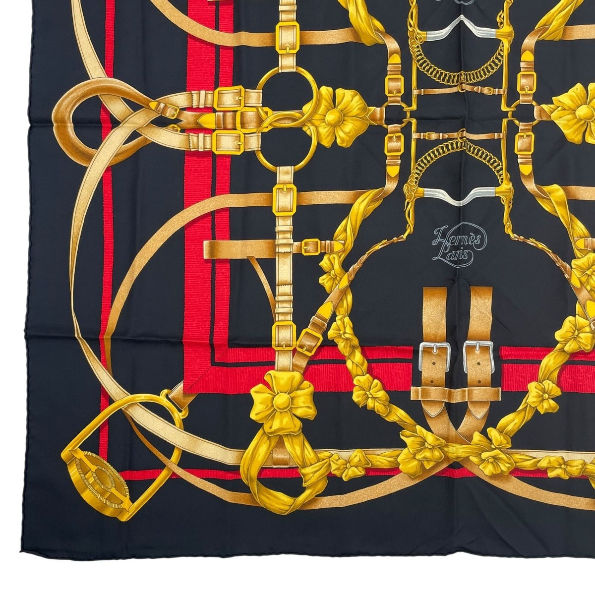 Hermes Scarf Silk Carre 90 Grand Manege Detail Black — view 4