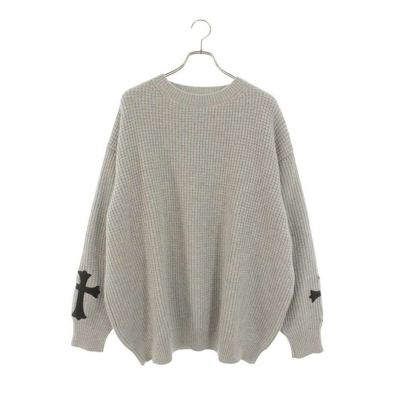 Chrome Hearts Hit&run Crew Sleeve Cross Patch Cashmere Knit Sweater