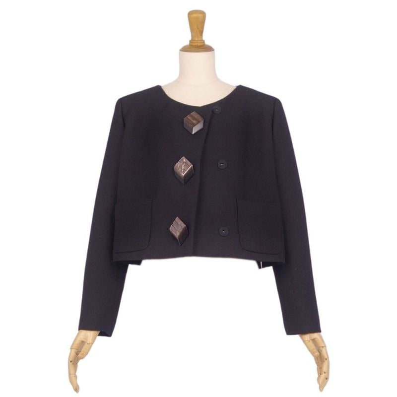 Gucci Jacket Collarless Wool Gabardine Outerwear — view 3