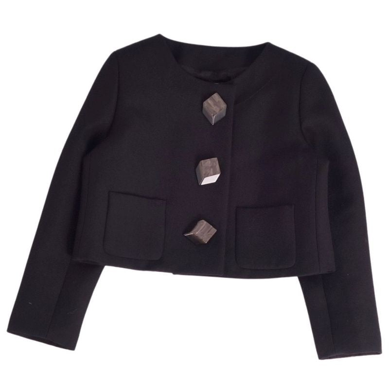 Gucci Jacket Collarless Wool Gabardine Outerwear