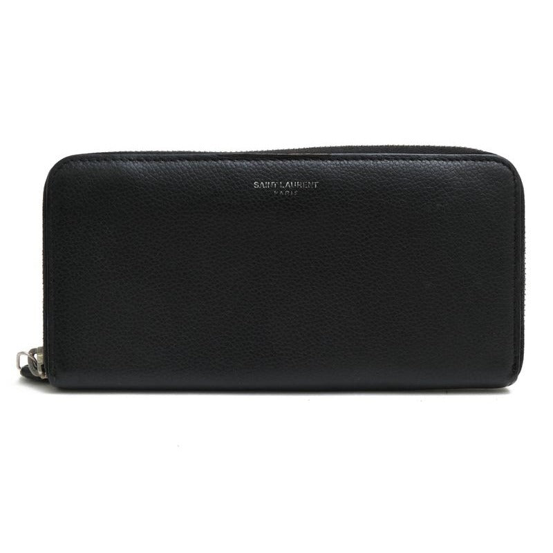 Yves Saint Laurent Long Wallet Women Leather Black
