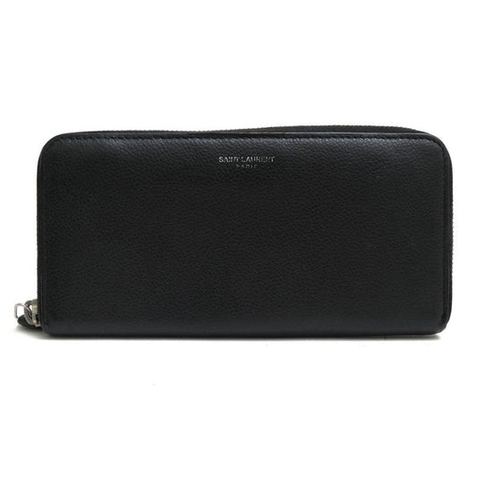 Yves Saint Laurent Long Wallet Women Leather Black