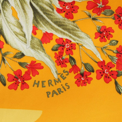 Hermes Carré 90 LA Prairie Meadow Silk Scarf Yellow