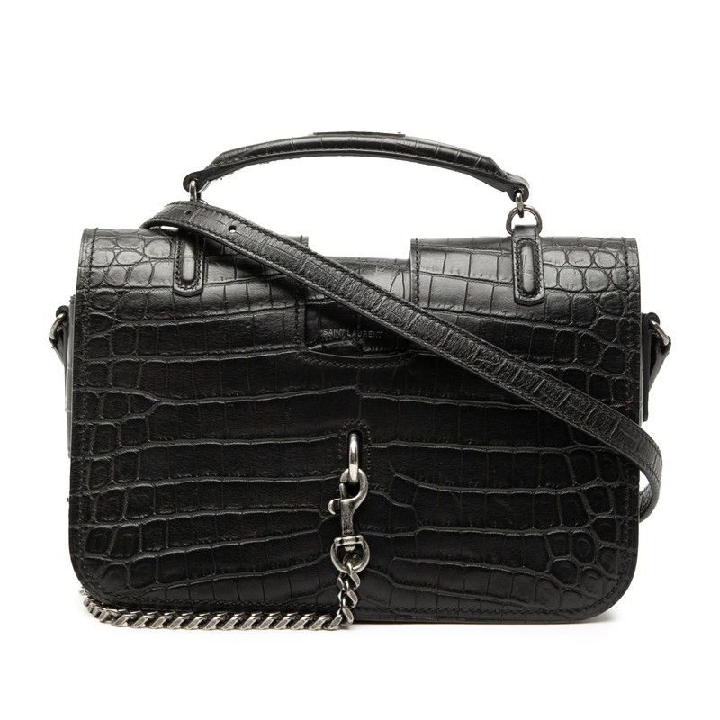 Saint Laurent Charlotte Toy Croco Shoulder Bag