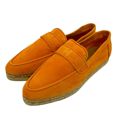 Hermes and Espadrille Slip Ons Logo Suede Loafers — view 2