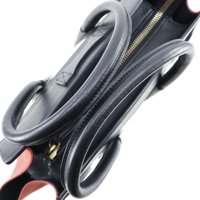 Celine Luggage Micro Shopper Tricolor 167792 Calf And Canvas Black Ladies