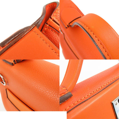 Hermes Vanquatre Mini Orange Mini Ant Silver Evercolor Swift 2-Way Shoulder Bag — view 7
