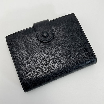 Chanel Coco Mark Clasp Bifold Wallet A13497 Black Caviar Skin Authenticity Yes