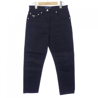 Prada Stretch Denim 5 Pocket Jeans Triangle Logo