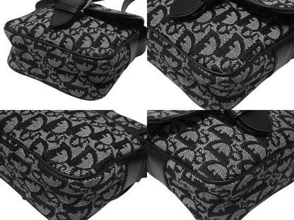 Dior Shoulder Bag Trotter Canvas Leather Black Galliano — view 7