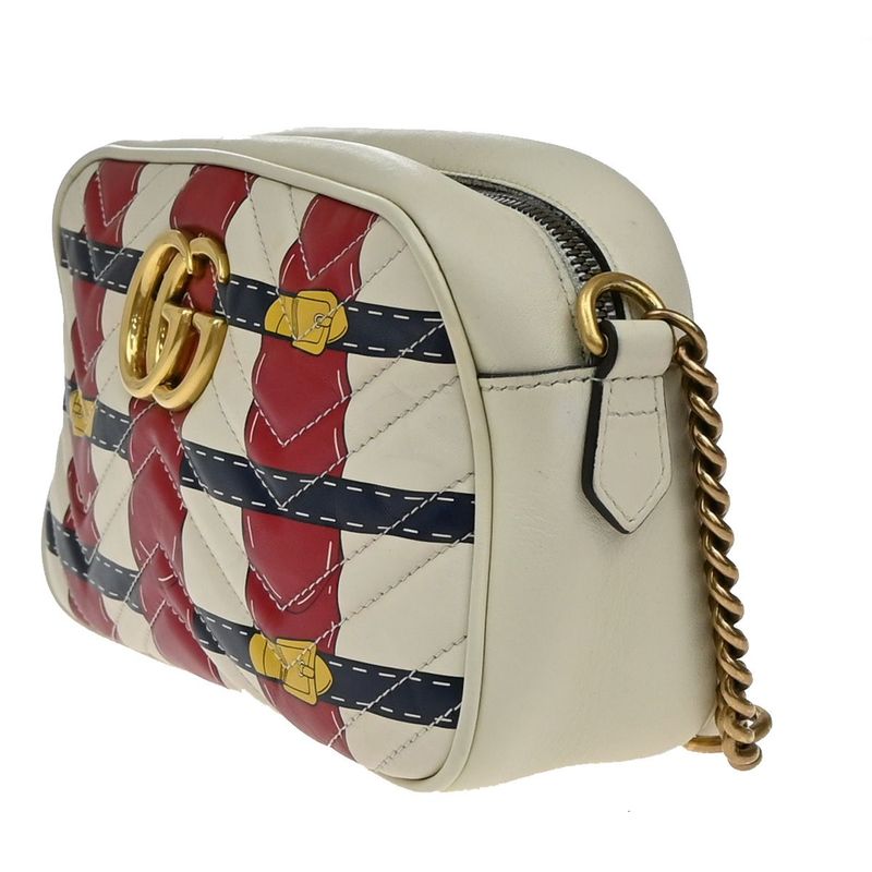Gucci Shoulder Bag GG Marmont Belt Print Quilted 636ka827