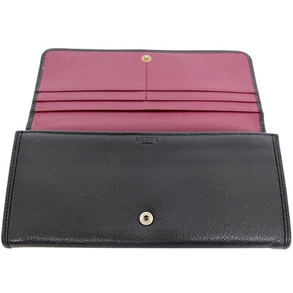 Loewe Bifold Long Wallet Black Amazona Excellent Condition Wallet Leather