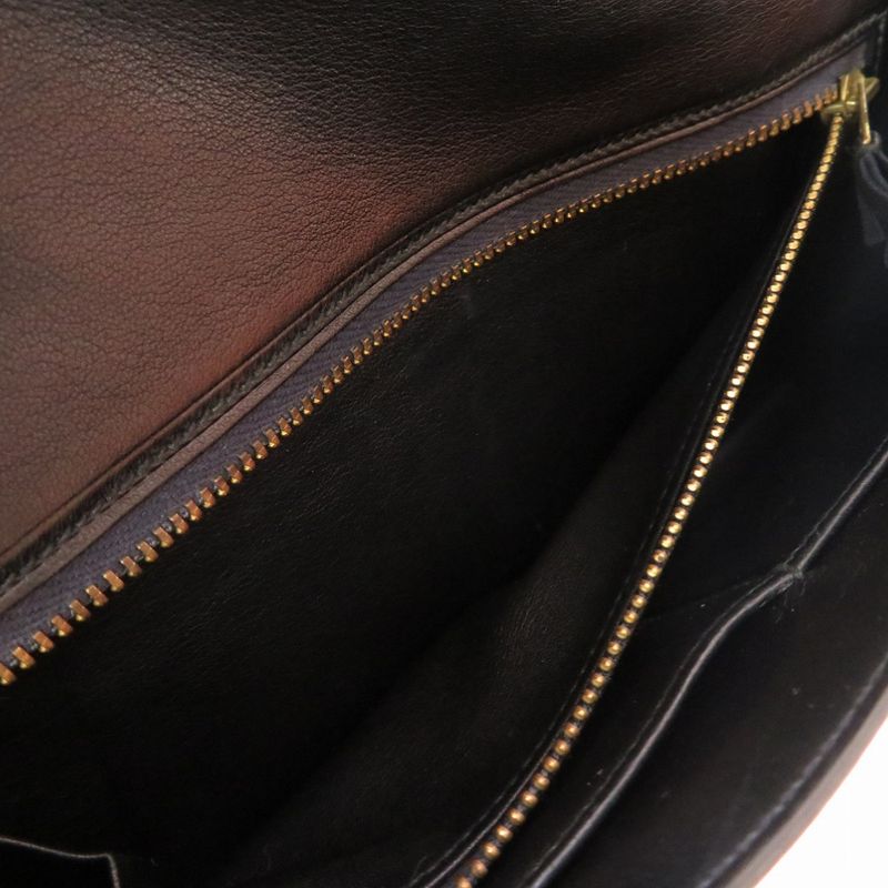 Hermes Ettrivert Box Calf Black Gold Hardware 00Q Engraved Vintage Clutch Bag
