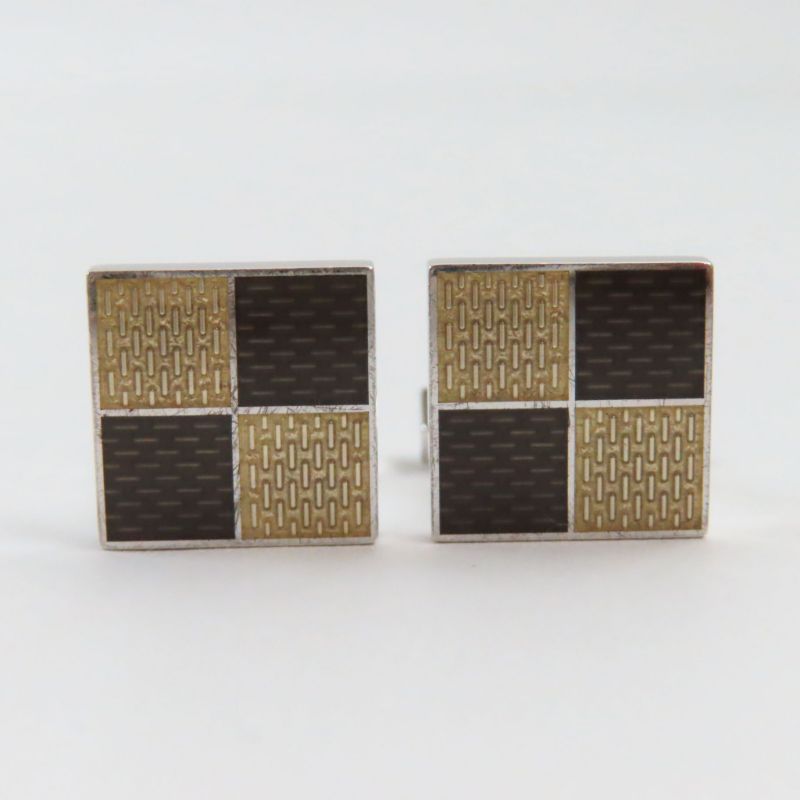 Louis Vuitton Bouton De Manchettes Ag925 Damier Cufflinks Button