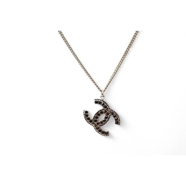 Chanel Coco Mark Rhinestone Black Silver 05 — view 2