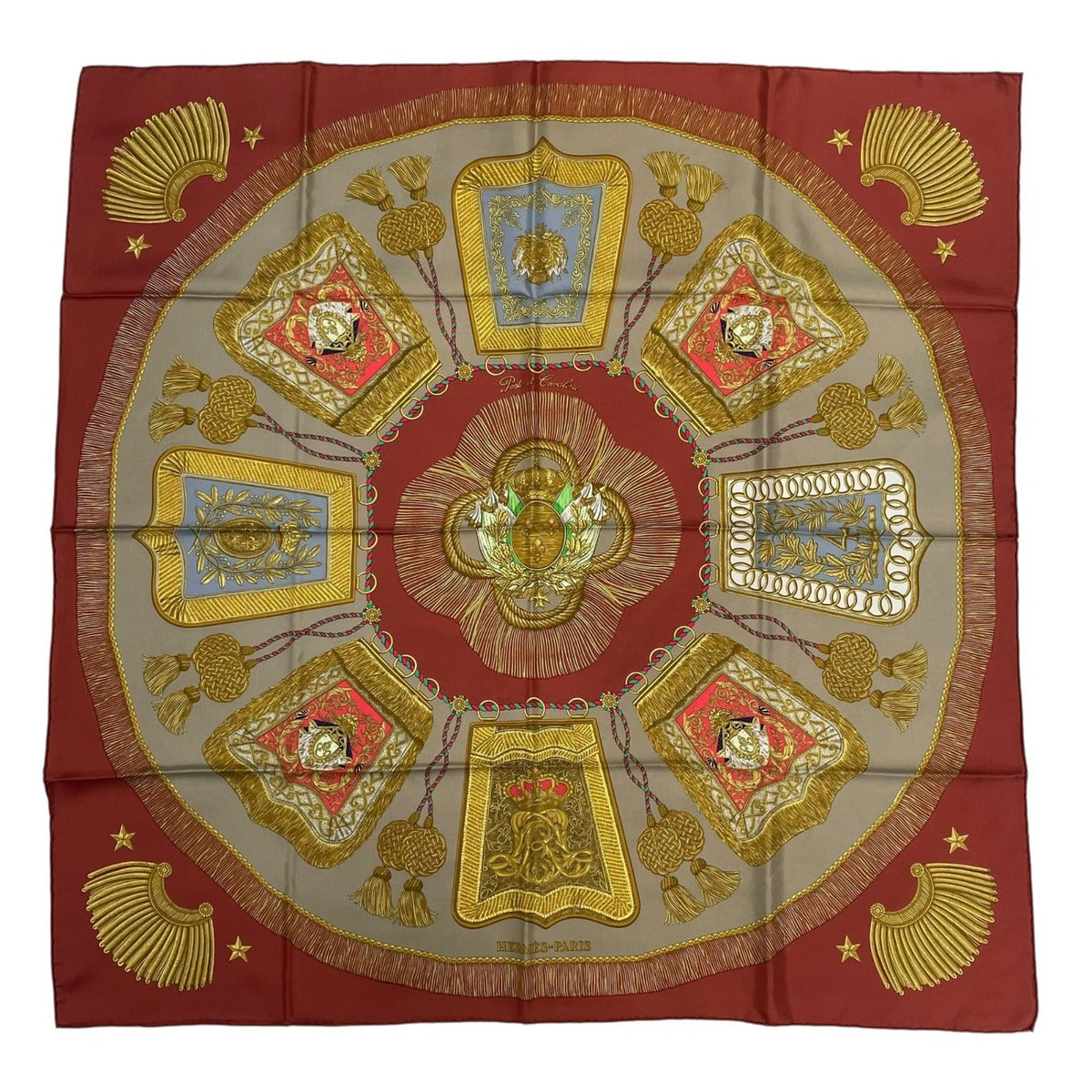 Hermes Carre 90 Scarf Silk Saber Decorative Bag Poste Et Cavalerie Red