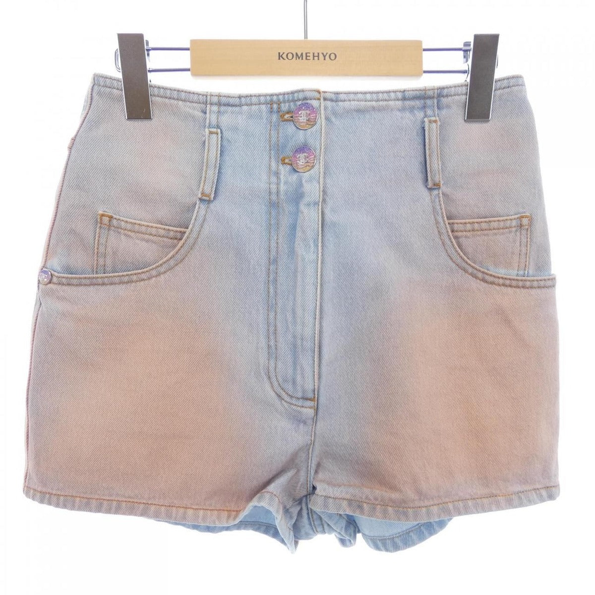Chanel Shorts Blue 38 Orange