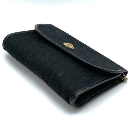 DIOR Shoulder Bag Chain Shoulder Black Canvas Trotter All Over Ladies Fashion