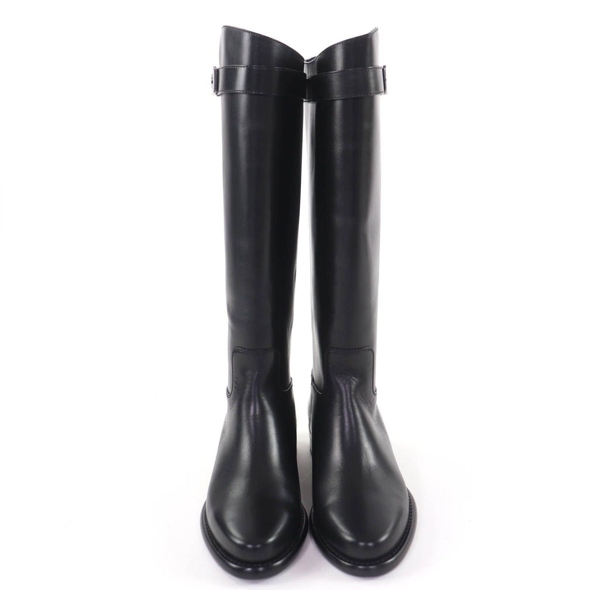 Louis Vuitton West Side Line LV Logo Leather Long Boots Black 36 — view 3