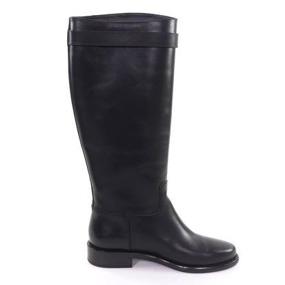 Louis Vuitton West Side Line LV Logo Leather Long Boots Black 36 — view 5