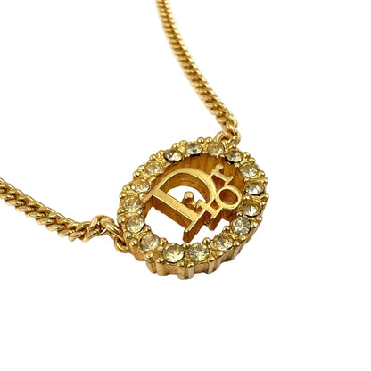 Dior Line Stone Logo Gold Necklace — view 2