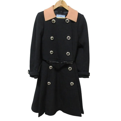 Prada Wool Double Breasted Coat Black