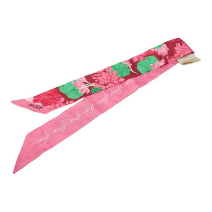 Gucci X Ken Scott Botanical Print Neck Bow 652727 Pink Multicolor Silk Women's