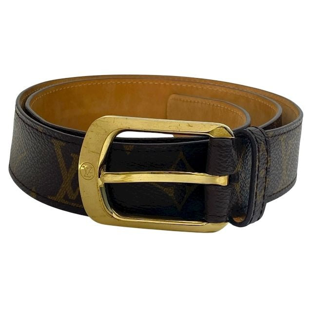 Louis Vuitton M6919 Ct0065 Belt Santure Ellipse Monogram Canvas Brown Gold Logo