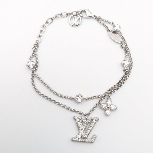 Louis Vuitton LV Silver Rhinestone Bracelet