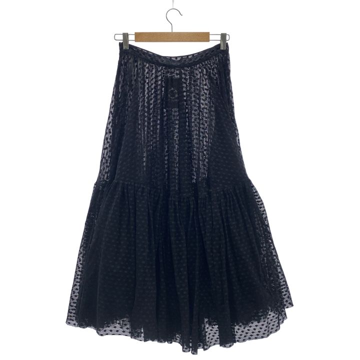 Christian Dior 111j64 A8505 Tulle Dot Skirt Women Black I 42