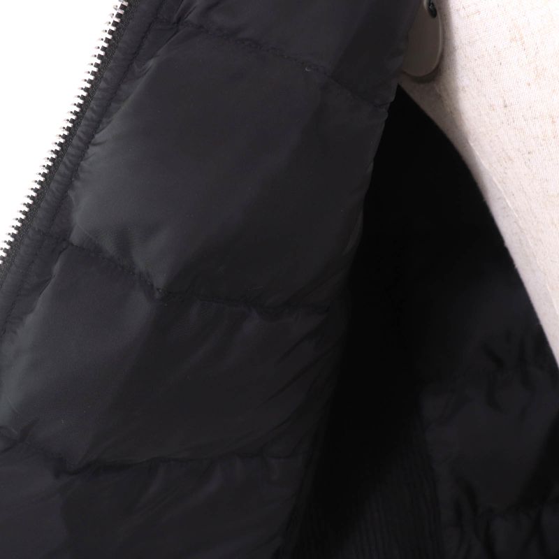 Prada 290545 Triangle Logo Zip Up Down Jacket Outerwear Black 42 Women