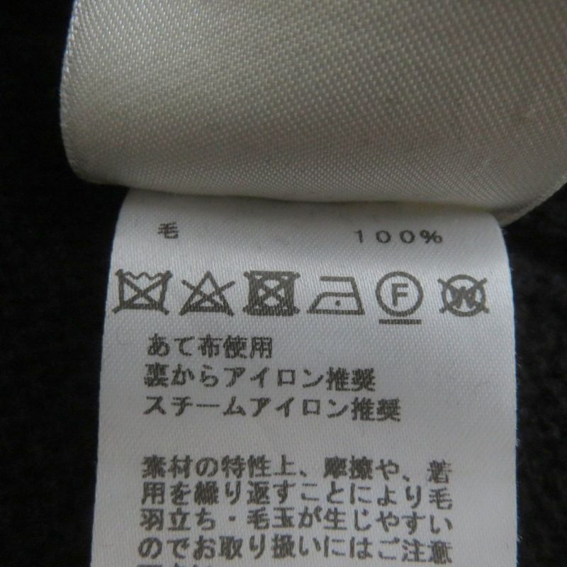 Hermes 20AW 100% Wool H Motif Long Sleeve Knit Top Black 38 Made In Italy