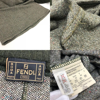 Fendi Dress W Pockets Zip Up Tweed Gray