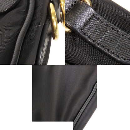 Prada Shoulder Bag Black Nylon Leather 2-Way Clutch — view 5