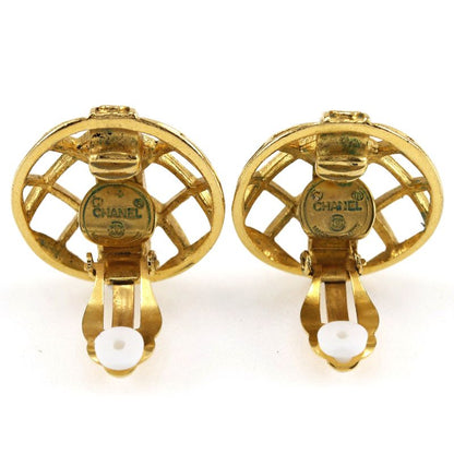 Chanel Logo Vintage Gold Plated Ladies 16.4g Earrings