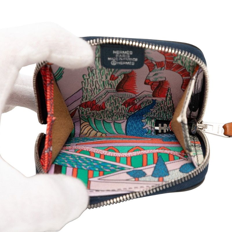 Hermes Azap Silk Quinn Compact Navy Silver Hardware Evercolor Women Hermes