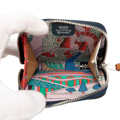 Hermes Azap Silk Quinn Compact Navy Silver Hardware Evercolor Women Hermes