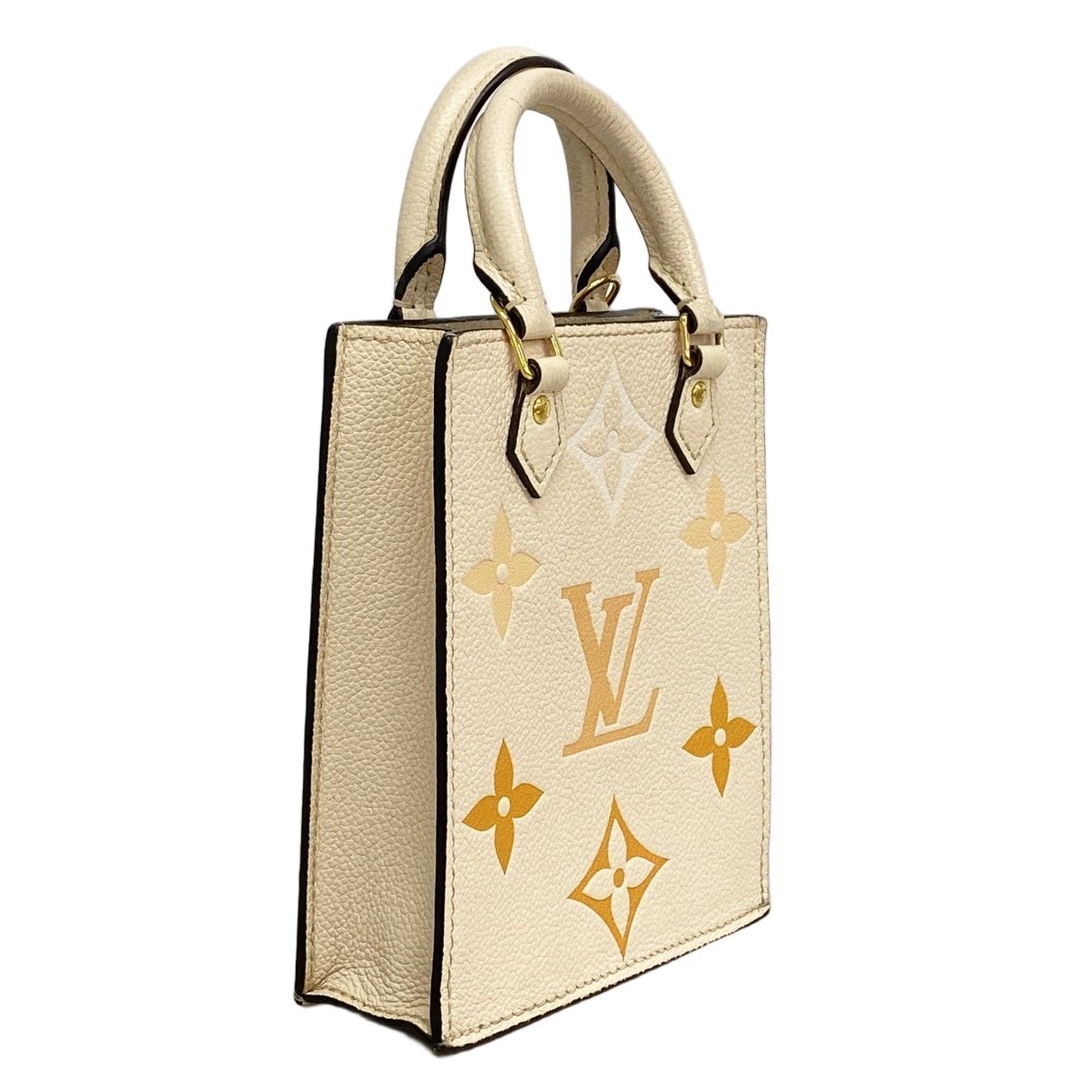 Louis Vuitton Handbag Monogram Empreinte Bicolor Petite Sac Plat Cream Saffron — view 2