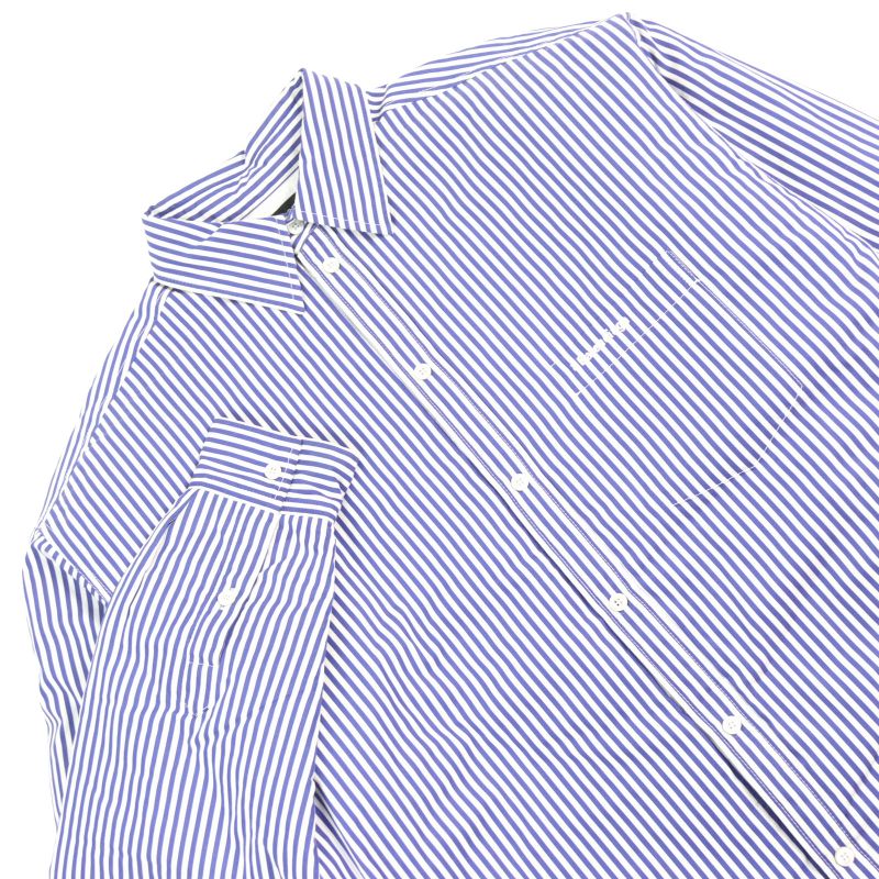 Balenciaga 21SS 642339 100% Cotton Oversized Padded Flannel Striped Long Sleeve