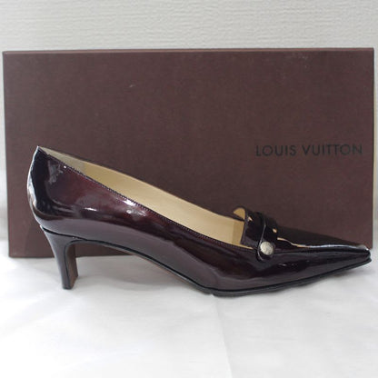 Louis Vuitton Stored Item Enamel Brown Heel Ladies 37