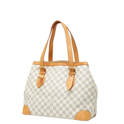 Louis Vuitton Damier Azure Hampstead MM Tote Shoulder Bag N51206 White PVC