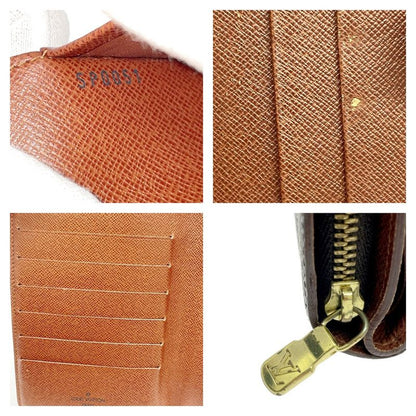 Louis Vuitton M61207 Monogram PVC Porte Papier Zip Bifold Wallet Brown 302785