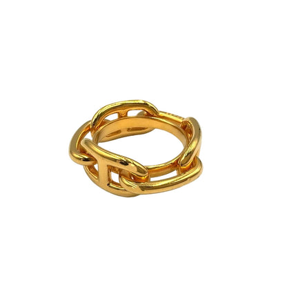 Hermes Chaine D'ancre Gold Plated Scarf Ring — view 2