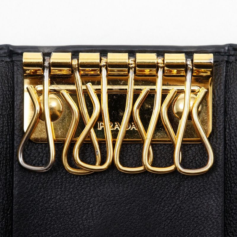 Prada Logo Hardware 6-rib Leather _ Key Case