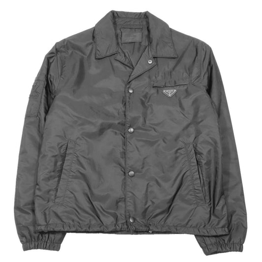 Prada Triangle Logo Nylon Jacket Re-Nylon 46 Black