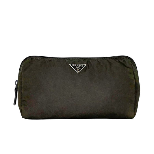 Prada Pouch Dark Brown Burnt Tessuto Case Nylon 31 Zipper